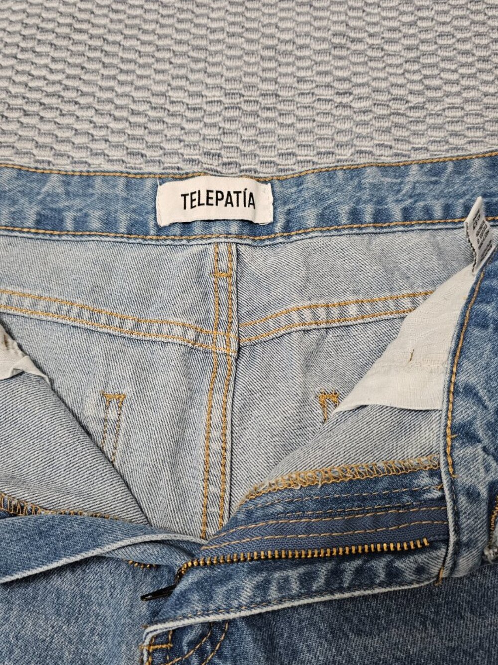 Telepatía Blue Denim Mid-Rise Wide Leg Jeans with Side Stripe Detail - Size 9/29 - Picture 4 of 10